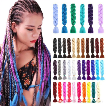 Wholesale High Quality Ombre Pink Blue Purple Easy Braiding Hair Raw Material Jumbo Braid Synthetic Braiding Hair Extension